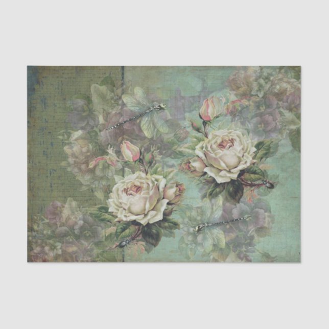 Rose aus Ätherischen, Lila Stiefmütterchen und Ins Seidenpapier (Vorderseite)