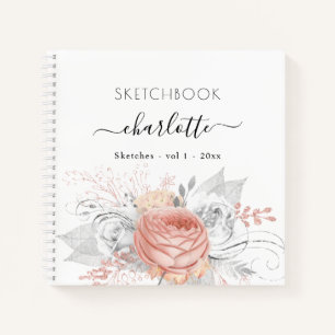 Rose aus dem Skizentrum Notizbuch