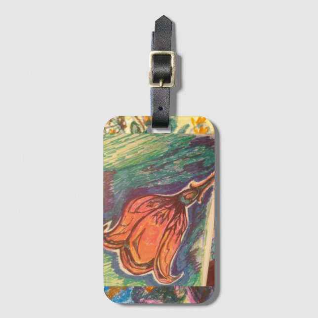 Rose aus festem Glas Gepäckanhänger (Vorderseite Vertikal)