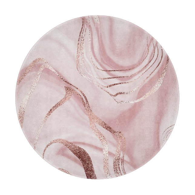 Rose aus flüssigem Marmor Schneidebrett (Vorderseite)