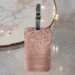 Rose aus gebürstetem Metall, Gold Rosa Glitzer Mon Gepäckanhänger<br><div class="desc">Rose Gold - Schwarz rosa Imitate Folie Glitzer aus metallischem Sparkle mit Monogramm-Namen und Anfangsbeutel oder Gepäckmarke aus gebürstetem Metall. Das macht den perfekten 16 Geburtstag,  Hochzeit,  Brautparty,  Jubiläum,  Babydusche oder Junggeselinnen-Abschied Geschenk für jemanden,  der Lieben glamourösen Luxus und schicke Stile.</div>