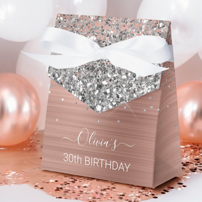 Rose aus gebürstetem Metall Gold Silber Glitzer Mo Geschenkschachtel (Von Creator hochgeladen)
