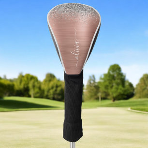 Rose aus gebürstetem Metall Gold Silber Glitzer Mo Golf Headcover
