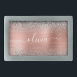 Rose aus gebürstetem Metall Gold Silber Glitzer Mo Rechteckige Gürtelschnalle<br><div class="desc">Rose Gold - Rosa- und Silberne Imitate Foil metallic Sparkle Glitzer gebürstete Metal Monogramm Name Gürtel Verschluss. Das macht den perfekten Abschluss, süß 16 16., 18., 21., 30., 40., 50., 60., 70., 80., 90., 100. Geburtstag, Hochzeit, Brautparty, Jubiläum, Babydusche oder Junggeselinnen-Abschied Geschenk für jemanden, der Luxus und Chic Stil Lieben...</div>