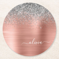 Rose aus gebürstetem Metall Gold Silber Glitzer Mo