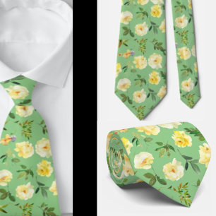 Rose aus Gelb und Weißcreme Neck Tie Necktie Krawatte