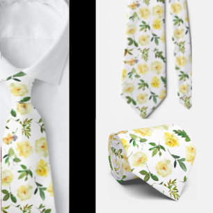 Rose aus Gelb und Weißcreme Neck Tie Necktie Krawatte