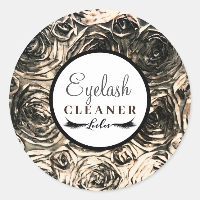 Rose aus Gold Glamour Beauty Makeup Lash Cleaner Runder Aufkleber (Vorderseite)
