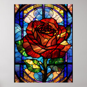 Rose aus Hartglas Poster