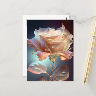 Rose aus lichtdurchlässigem Glas - Peach Postkarte