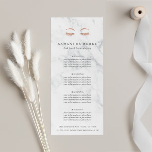 Rose aus Marmor Gold Lashes & Brows Preise & Servi Werbekarte