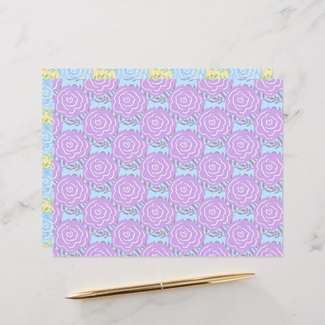 Rose aus pastelfarbenem Weidenkorn 2 (Vorderseite/Rückseite Beispiel)