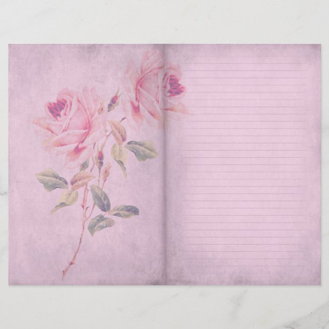 Rose aus rosa Shabby Chic (Vorderseite)