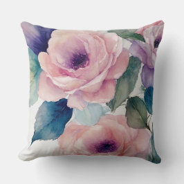 Rose aus rosa und Lila Pastellfarben Kissen