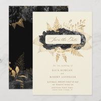 Rose aus schwarzem Gold Save the Date