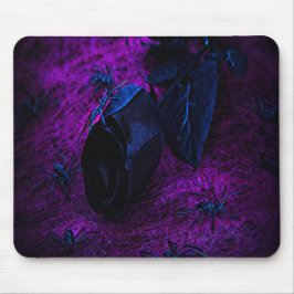 Rose aus schwarzem Material, Schwarze Spinnen Mousepad