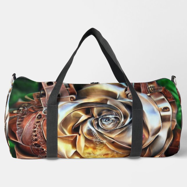 Rose aus Steampunken mit Oberflächengesicht - Mech Duffle Bag (Vorderseite)
