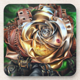 Rose aus Steampunken mit Oberflächengesicht - Mech Getränkeuntersetzer