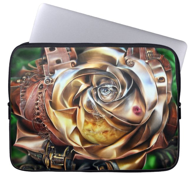 Rose aus Steampunken mit Oberflächengesicht - Mech Laptopschutzhülle (Vorderseite)