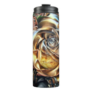 Rose aus Steampunken mit Oberflächengesicht - Mech Thermosbecher