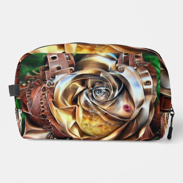 Rose aus Steampunken mit Oberflächengesicht - Mech Waschbeutel (Vorderseite)