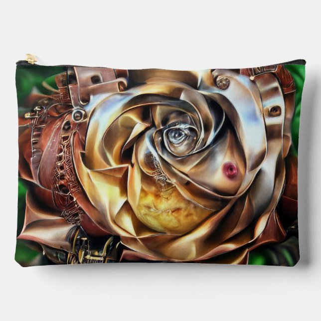 Rose aus Steampunken mit Oberflächengesicht - Mech Zubehörtasche (Vorderseite)