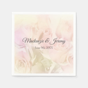 Rose aus weichem Pastell Serviette
