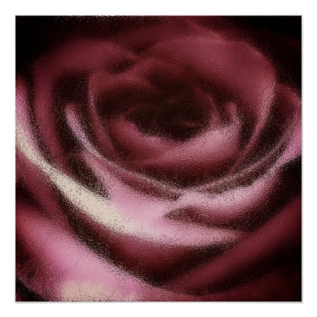 Rose aus weichem rosa Glas Poster (Vorderseite)