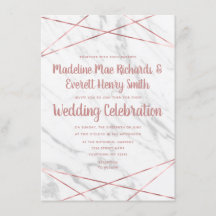 Rose aus weißem Marmor, dreieckig Einladung zur Ho