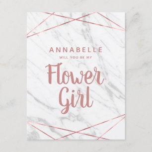 Rose aus weißem Marmor Gold wird mein Blumenmädche Einladung