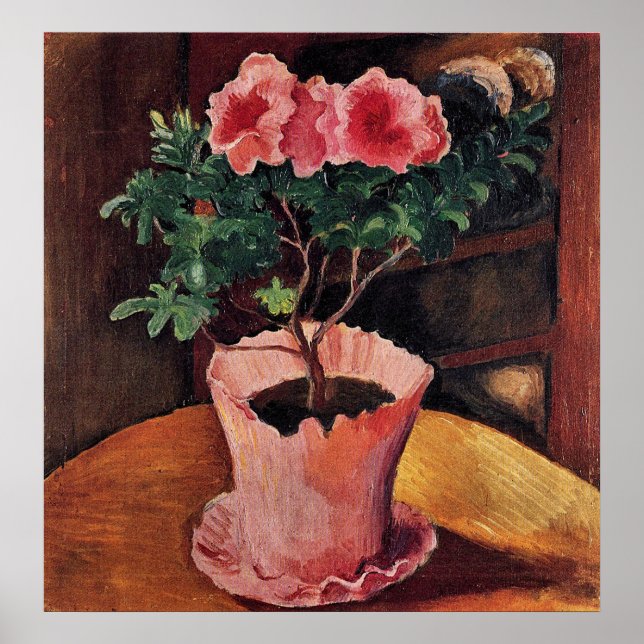 Rose Azaleas von August Macke Poster (Vorne)