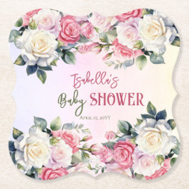 Rose Baby in Bloom Floral Baby Dusche Untersetzer