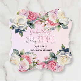 Rose Baby in Bloom Floral Baby Sprinkle Geschenkanhänger