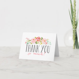 Rose   Babydusche Danke-Karte Dankeskarte