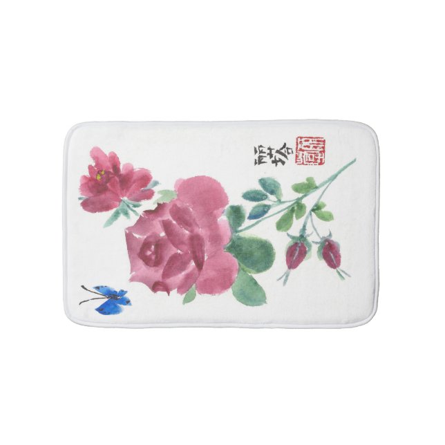 Rose Badematte (Vorderseite)