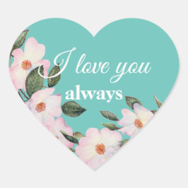 Rose Ballerina Floral I Liebe Sie Herz-Aufkleber