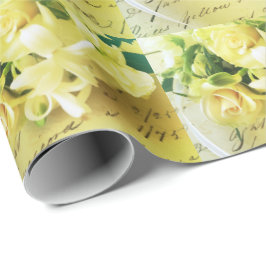 Rose, Band, alte Handschrift Geschenkpapier