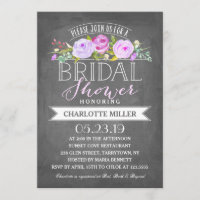 Rose Banner Bridal Dusche Einladung Lila