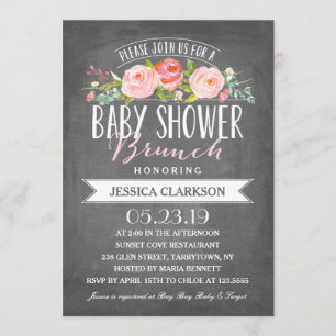 Rose Banner Brunch Einladung zur Kinderdusche