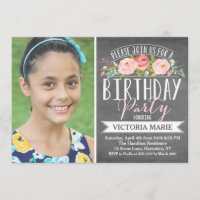 Rose Banner Chalkboard | Geburtstag