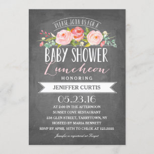 Rose Banner Luncheon Babyparty Einladung