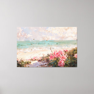 *~* Rose Beach Muscheln TV2 Stretched Canvas Print Leinwanddruck