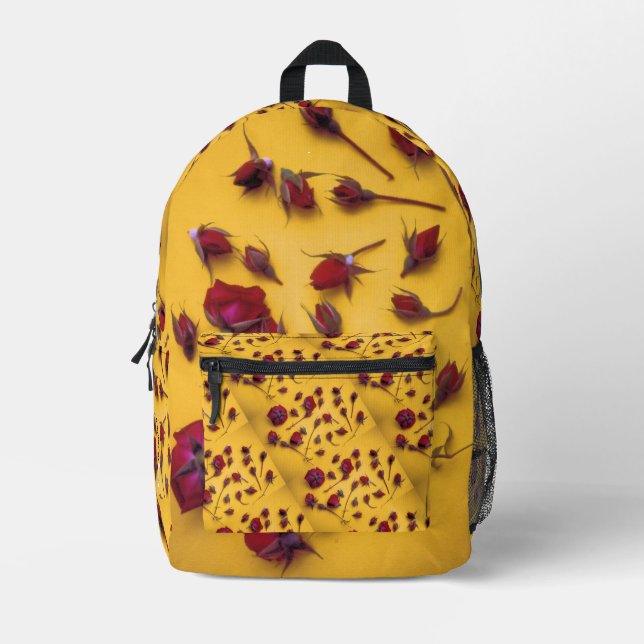 Rose Bedruckter Rucksack (Vorderseite)
