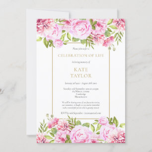 Rose Beerdigung des Lebens Einladung