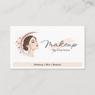 Rose Beige Elegantes Make-up Feminines Gesicht Lin Visitenkarte