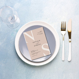 Rose Beige Minimalistisch Elegant Fett Erste Hochz Einladung