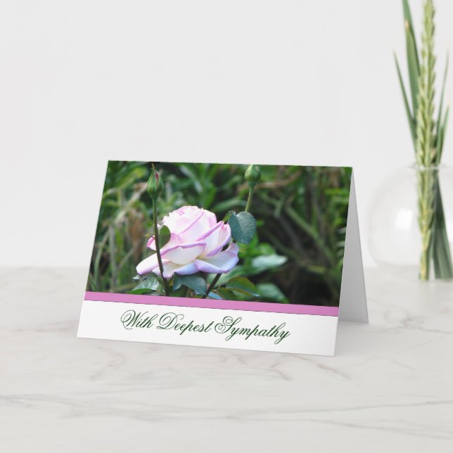 Rose Beileid Grußkarte Karte (Vorderseite)