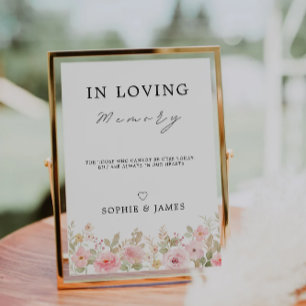 Rose beim Love Memory Sign, Memorial Sign, Einladung