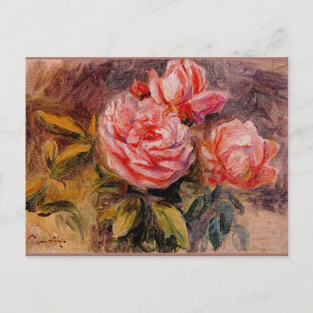 Rose, berühmtes Gemälde von Pierre Renoir, 1910 Postkarte (Vorderseite)