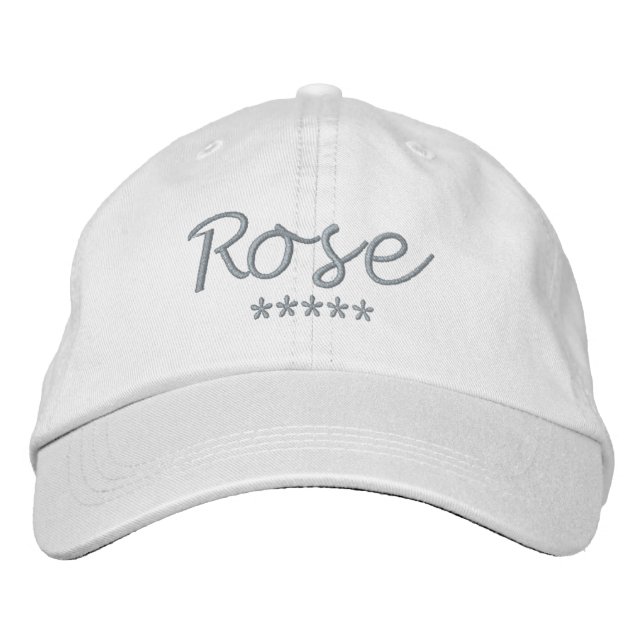 Rose Bestickte Baseballkappe (Vorderseite)